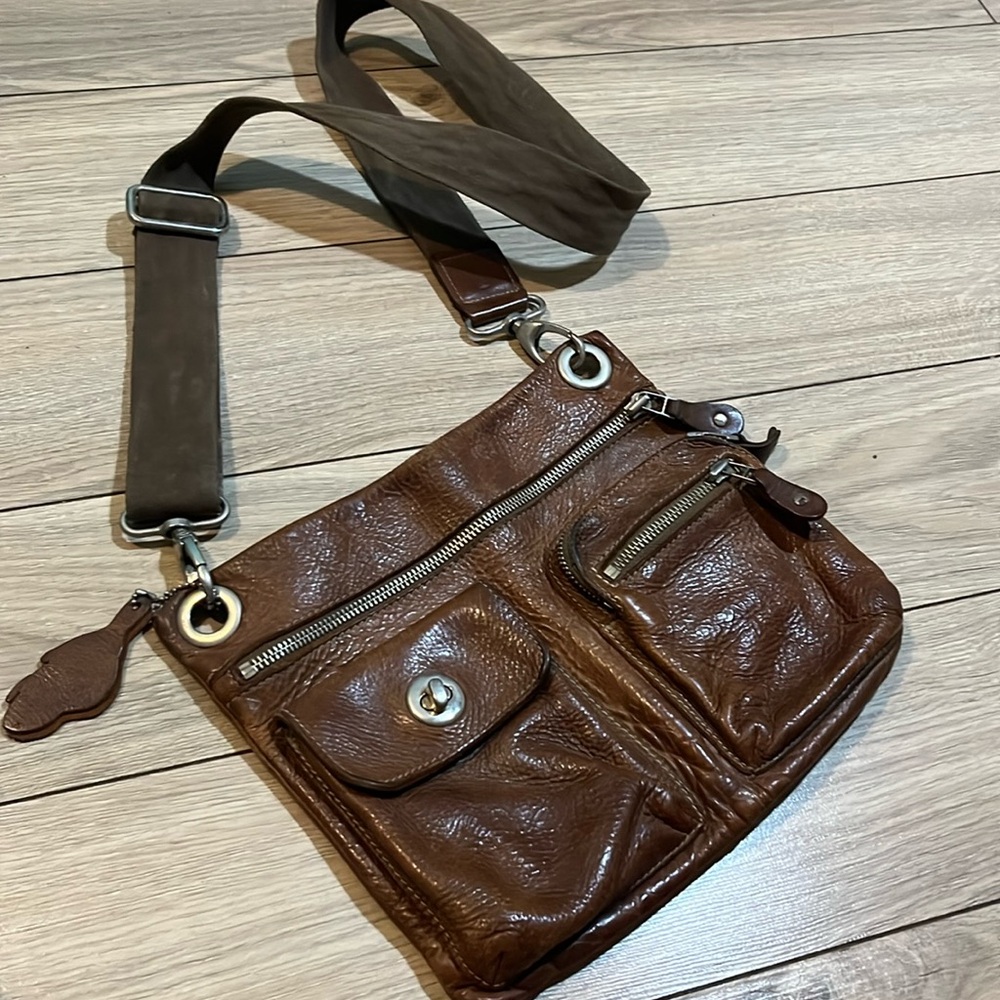 Roots leather crossbody bag